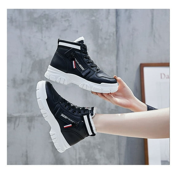 Babysbule Women's Boot Fashion Plus Fleece Boots Women Winter Warm Short Boots Thick-soled Thick Boots