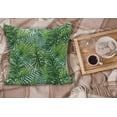 thumbnail image 2 of Leaf Fluffy Throw Pillow Cushion Cover, Tropical Exotic Banana Forest Palm Tree Leaves Watercolor Design Image, Decorative Square Accent Pillow Case, 16" x 16", Pale Green Dark Green, by Ambesonne, 2 of 5