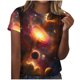 thumbnail image 1 of Blusas para Mujeres Casual Manga Corta Cuello Redondo Estampado Tops Pullover Moda Summer Tee, 1 of 5