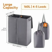 Large Laundry Hamper Basket with Removable inner Bags - Foldable Design, Reinforced Handles, Ideal for Gifts & Bedrooms, Dorms Back to School