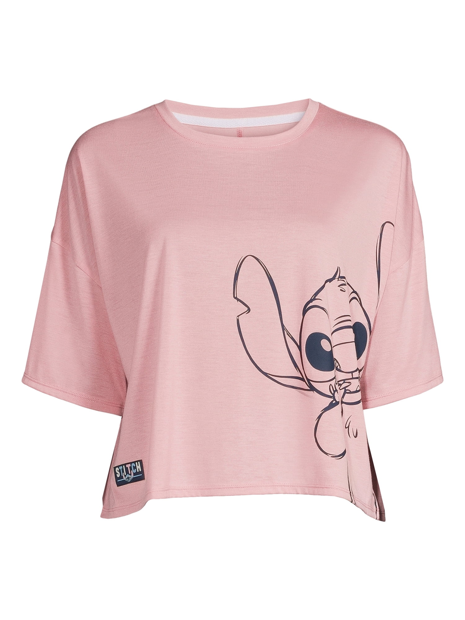 Disney Stitch Women\'s and Women\'s Plus Size Graphic Print Sleep T-Shirt