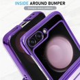 thumbnail image 4 of for Samsung Galaxy Z Flip 5 Case Plating Frame Electroplate Clear Luxury Elegant Case Camera Protector Soft TPU Shockproof Protective 3 PCS Anti-Skid Galaxy Z Flip 5 Case -Purple, 4 of 12