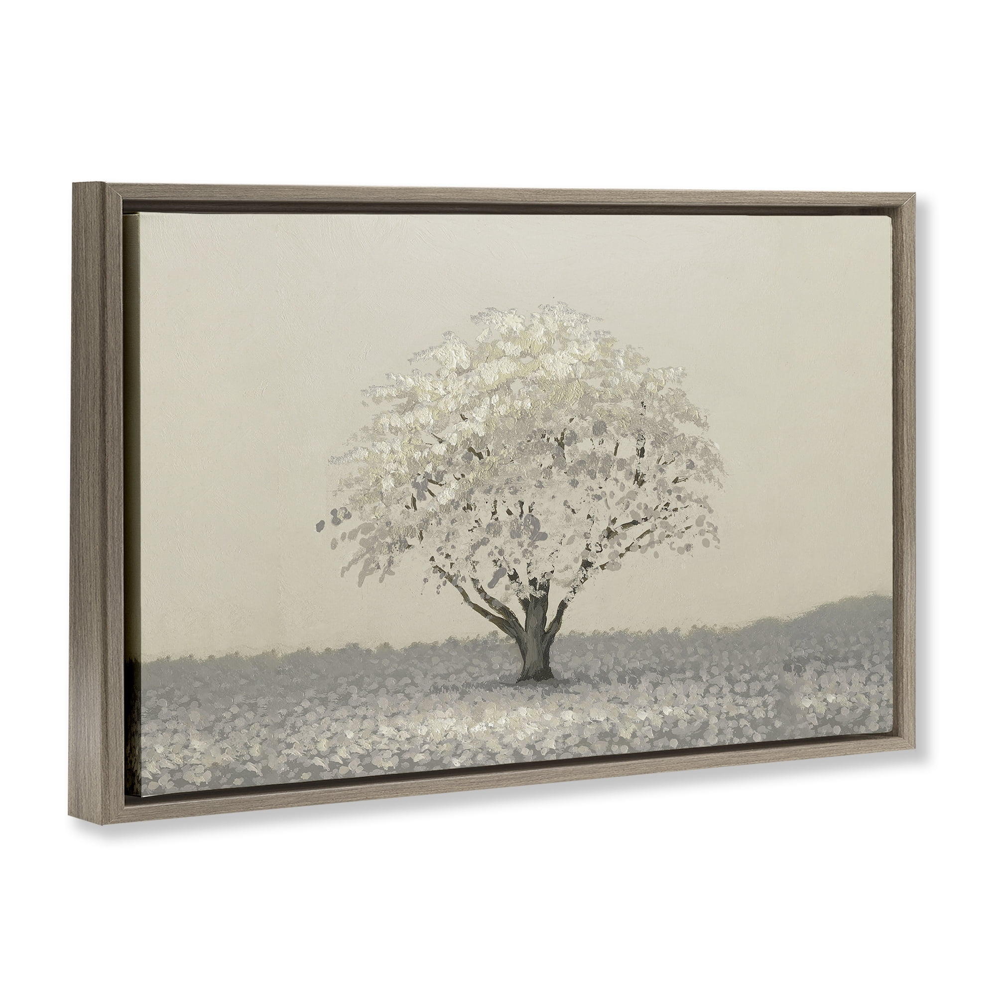 Stupell Industries Neutral Radiance Tree Brown Framed Floater Canvas Wall Art, design by Michael Marcon
