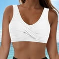 thumbnail image 2 of Yindaity Swim Tops Women Women's Twist Front Bikini Top - Padded Swimsuit Top Women's Twist Front Bikini Top - Padded Swimsuit Top Push Up Swim Top(White,S), 2 of 9