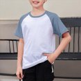 thumbnail image 2 of KPOPLK Kids Summer T Shirts Loose Fit Boys Crewneck Top Cartoon Print Shirt Short Sleeve Soft Tee 4-12Y Size 4-5 Years,Blue, 2 of 4