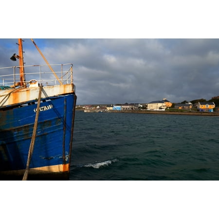 The Harbour and Kilronan village Inishmore The Aran Islands County Galway Ireland Stretched Canvas - Panoramic Images (36 x