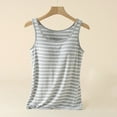 thumbnail image 3 of TODOZO striped Racerback Tank Tops for Women with Shelf Bra Padded Cotton Wide Strap Camisole Yoga Cami Shirts Cotton Undershirt camisoles for women with built in bra womens summer tops 2025 trendy, 3 of 3