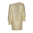 thumbnail image 5 of TMOYZQ Womens Sequin Dress Elegant Rhinestone Bodycon Mini Dress Asymmetrical Neck Off Shoulder Batwing Sleeves Dresses Birthday Party Club Night Outfits, 5 of 7