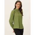 thumbnail image 3 of Dde San Patricio profesional Blusas de gade manlarcon cuello alto elegante pamujer  Aguacate Verde M, 3 of 6
