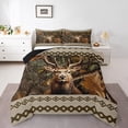thumbnail image 2 of Erosebridal Rustic Deer Comforter Set,Farm Moose Toddler Bedding Set,Western Aztec Down Comforter,Farmhouse Animal Reversible Bed Set with 1 Pillowcase Lightweight, 2 of 7