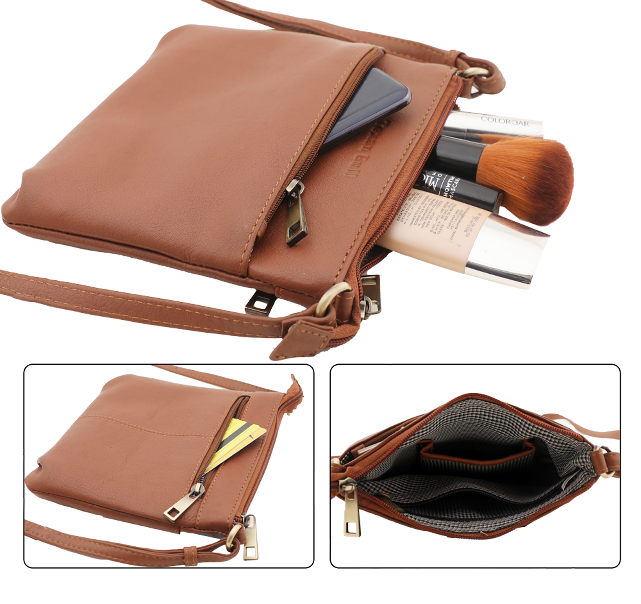 Texan Bull Leather Crossbody Bags For Women-Adjustable Shoulder Strap Women Purses Travel Handbags