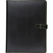 Samsill 71740 Contrast Stitch Leather Padfolio with Strap Closure