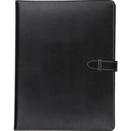 Samsill 71740 Contrast Stitch Leather Padfolio with Strap Closure