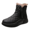thumbnail image 3 of Bottes de Neige d'Hiver Doublées Chaudes Bottines de Mode pour Randonnée Randonneur Hiver 39 Noir, 3 of 9