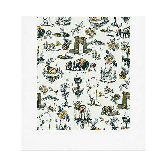 Society6 The Whiskey Ginger Yellowstone National Park Travel Pattern 8" x 10" Art Print and Hanger