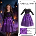 thumbnail image 2 of FYDUU Kid Girls Halloween Dress Purple Lights Dresses for Girls Long Sleeve Party Gown with Tulle Princess Dress Holiday Clothes 7-10 Years, 2 of 4