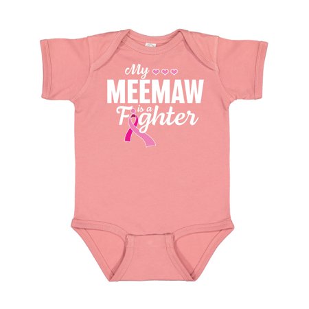 

Inktastic Breast Cancer Awareness My Meemaw is a Fighter Gift Baby Boy or Baby Girl Bodysuit