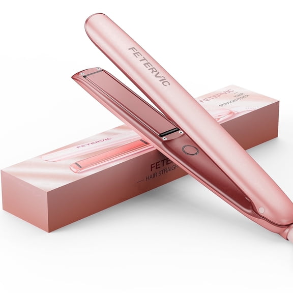 FETERVIC Hair Straightener Flat Iron with 200 Million Negative Ions, MCH Fast Heating, 3D Floating Plates, 3 Temperature Settings for Straightening & Curling, Anti-Frizz Styling Tool