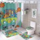 thumbnail image 1 of Juego de 4 cortinas de ducha de Scooby Doo con alfombrillas antideslizantes, tapa de inodoro y alfombrilla de baño, cortina de ducha impermeable con decoración de dibujos animados para baño con 12, 1 of 8
