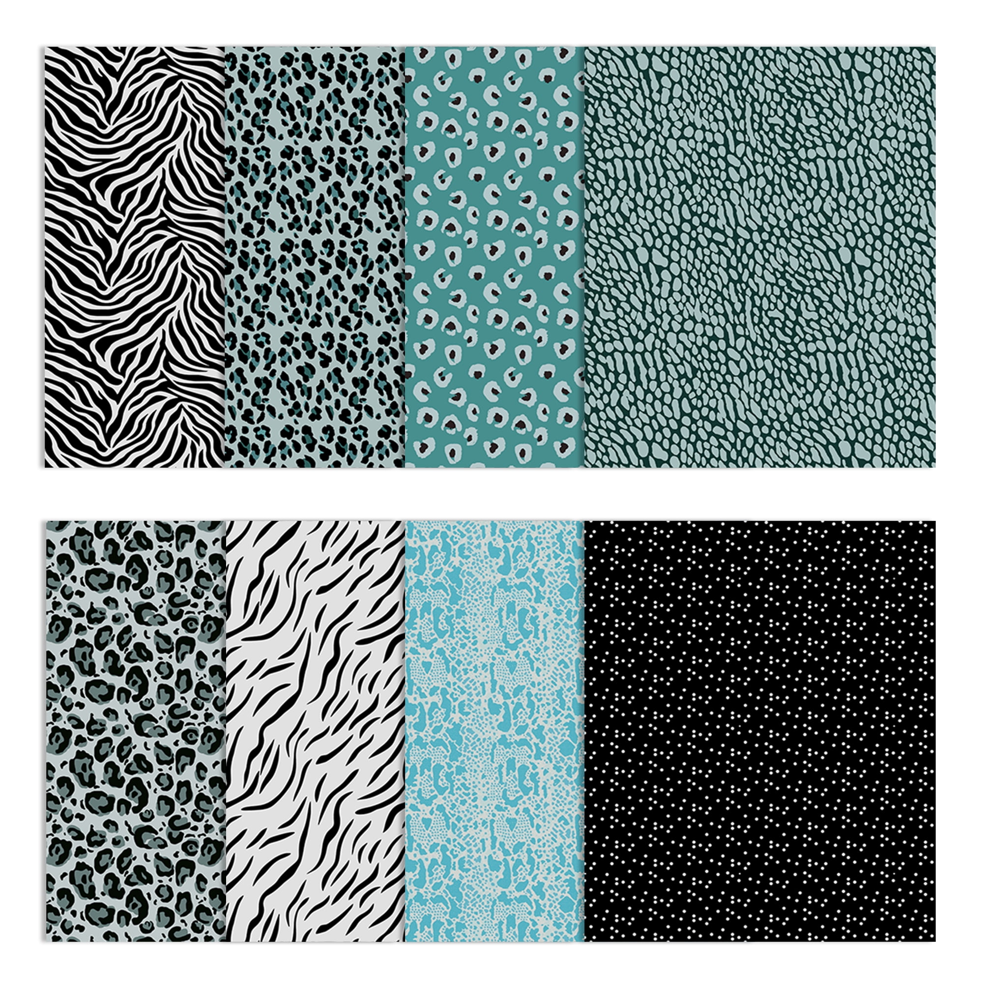 Soimoi 8 Pc Fat Quarter Bundle- Animal Skin Print 18"x 22" DIY Patchwork- 100% Cotton Pre-Cut Quilting Fabric