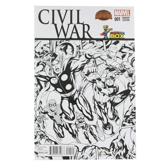 Marvel Comics Civil War #1 Comic Con Box B&W Cover