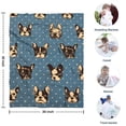 thumbnail image 4 of French Bulldogs Blue Blanket,Comfortable Soft Lamb Wool Throw Blanket,All Season,Warm Lightweight Blankets for Sofa Bed Couch Living Room Chair,30"x40", 4 of 4