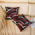 thumbnail image 3 of Red Grey Black Reversible Throw Pillow Covers for Kids Boys Girls Stripes Pillow Covers Home Decor 20 x 20-Inch Geometric Square Cushion Covers Set of 4 Decor Modern Striped Art Abstract, 3 of 6