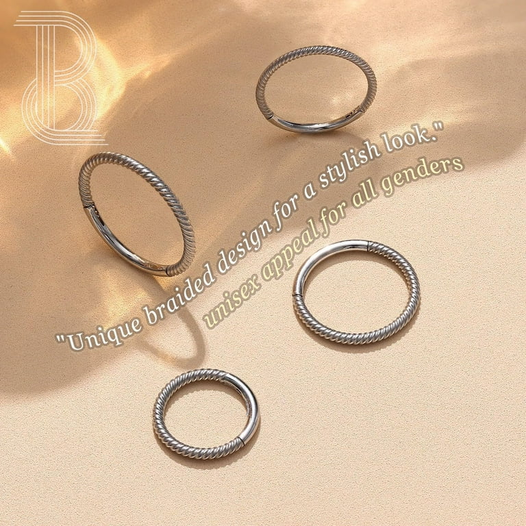 OUFER Body Piercing 2PCS Christmas Horseshoe Nose Ring Hoops
