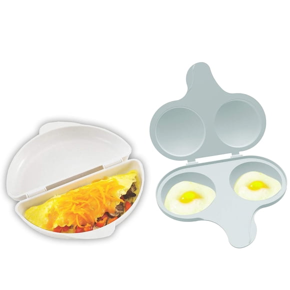 Juego de utensilios de cocina Nordic Ware, sartén para tortillas y escalfador de huevos con 2 cavidades
