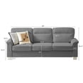 thumbnail image 2 of Modern Snowfleece Velvet Three Seat Sofa Couch with Nailhead Trim, High Back Support, Thick Foam Spring Cushions, Wood Metal Frame, 700LB Capacity, for Living Room Bedroom Office Lounge (Grey), 2 of 9