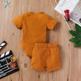 thumbnail image 2 of Kiapeise Unisex Newborn Ribbed Knitted Cotton Short Sleeve Tops + Shorts, 2 of 6