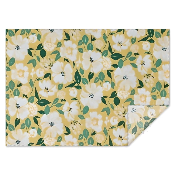 Pioneer Flower Floral Print Pattern Rectangle Tablecloth 60"x84",Waterproof Polyester Rectangle Table Cloth, Wipeable Spillproof Polyester Tablecloth for Dining, Camping, Indoor and Outdoor