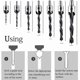 thumbnail image 2 of 26 woodworking drill tools, including 6 countersink bits, 7 three-point drill bits with L-wrench, 8 wood plug cutters, 3-step drill bits, and automati, 2 of 5