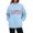 Light Blue, variant on Pxxlle Love Sweatshirts for Women Valentines Day Sweatshirt Oversized High Neck Pullovers with Pockets Long Sleeve Holiday Tops Green S