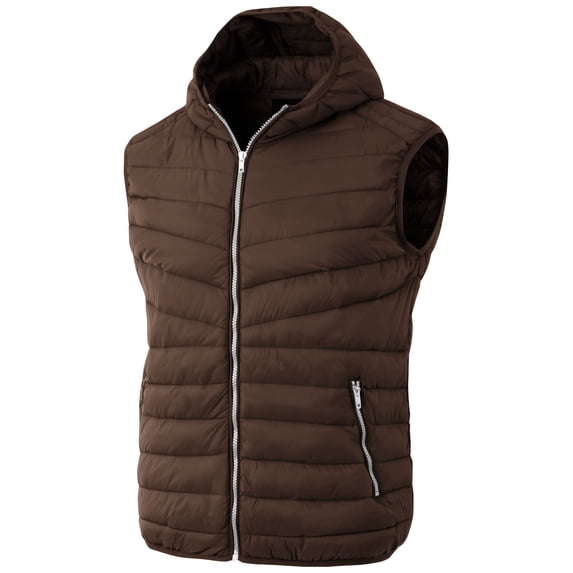 Ma Croix Mens Lightweight Puffer Vest Alternative Down Quilted Hiking Parka with Hood