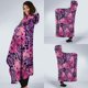 thumbnail image 2 of Manta con capucha leopardo mariposa morada, 2 of 5