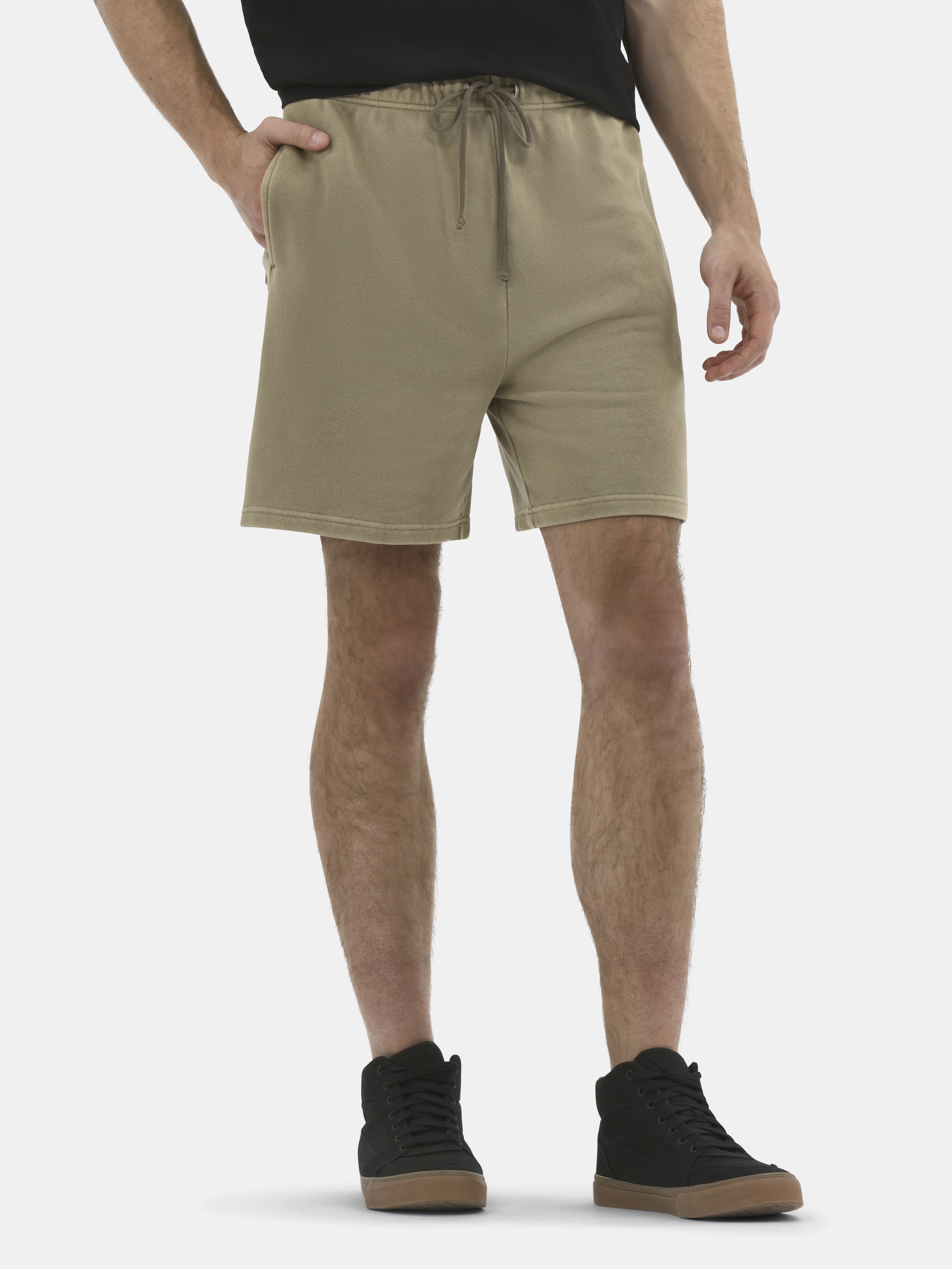 No Boundaries Soft Fleece Jogger Shorts, 6" Inseam, 2-Pack, Men's and Big Men's