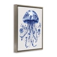 thumbnail image 4 of Funky Vintage Toile Jellyfish Brown Framed Floater Canvas Wall Art, design by Lettered and Lined, 4 of 10