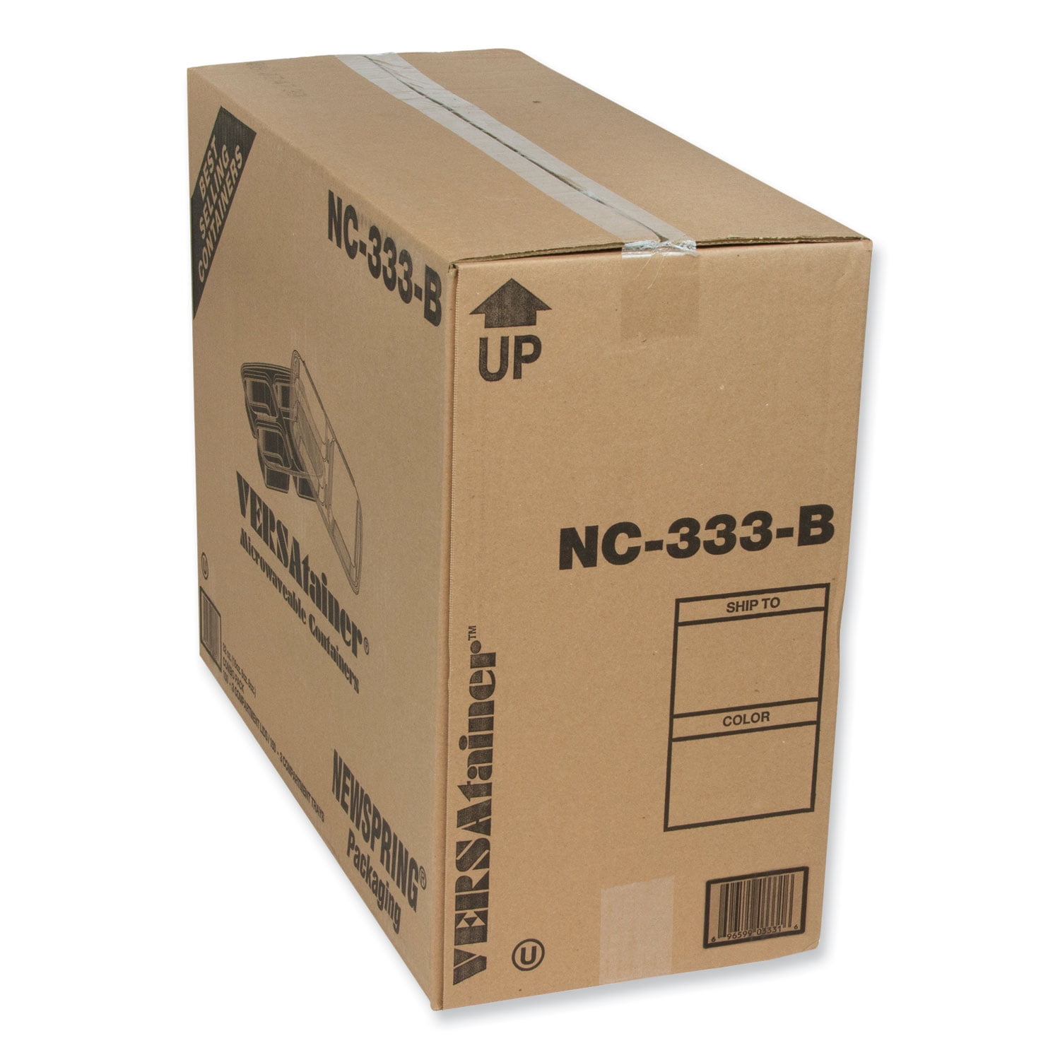 Pactiv Corp. NC333B Newspring DELItainer 7.5 x 9.87 x 1.75 32 oz Plastic Microwavable Container - Black/Clear (150/Carton)