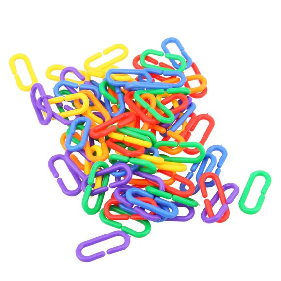 SHISUYAN 200 Pcs DIY Plastic C-clips Hooks Chain Links C-links Parrot Bird Toys