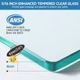 thumbnail image 6 of Shower Door Frameless, 60" W × 76" H Double Sliding Shower Door for Bathroom, 5/16" (8mm) Tempered Glass Door for Walk-in Shower, Stainless Steel Handle, ‎Chrome, 6 of 9