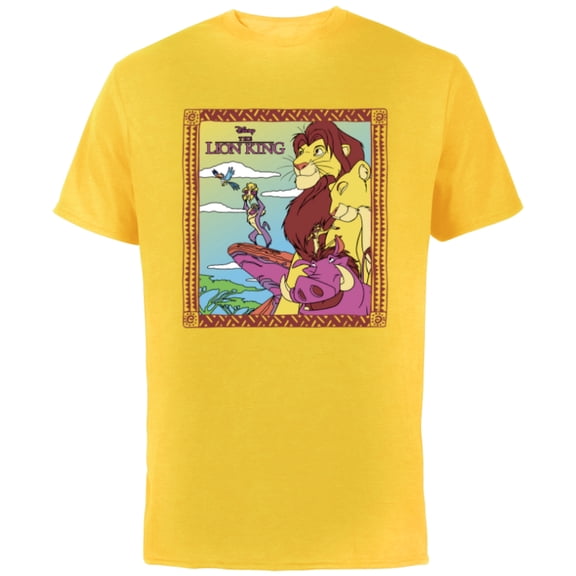 Disney The Lion King 30th Anniversary Family Retro Colors - Short Sleeve Cotton T-Shirt for Adults - Customized-Yellow
