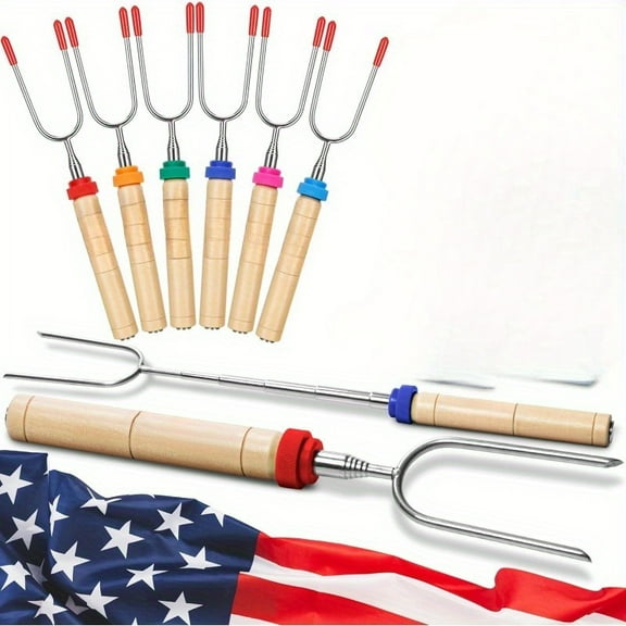 Marshmallow Roasting Sticks Bulk Smores Skewers  Dog Camping Skewers Accessories Extendable Forks Bbq Tools Smores Sticks