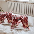 thumbnail image 4 of Boanket Outdoor Pillow Covers 24 x 24 Inches, Red Christmas Plaid Waterproof Throw Pillow Cover Set of 2, Snowman Elk Balls Snowflake Xmas Decorative Square Cushion Covers for Patio/Tent/Couch/Garden, 4 of 7