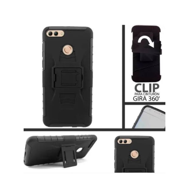 Funda Uso Rudo Clip 360 Para Huawei Y9 2018 Más 2 Micas De Cristal