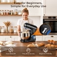 thumbnail image 4 of Stand Mixer, 5.3QT Tilt-Head Kitchen Mixer with Stainless Steel Bowl, 10 Speeds, Dough Hook, Beater & Whisk for Bread Dough, Cakes & Cookies, 4 of 9