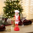 thumbnail image 6 of FVDPWYE Christmas Nutcracker Figurine 11.22'' Tall with Lights Standing Decorative Nutcracker Ornament for Desktop Centerpiece Family Red White Gift Box, 6 of 9