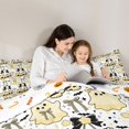 thumbnail image 4 of Manfei Halloween Skull Cherry 7-Piece Twin Bedding, Kawaii Floral Ghost Bow Bat Bedding Comforter Set, Yellow White Black,Reversible, 4 of 7