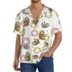 thumbnail image 1 of Fotbe Donut Sloth Camisa Estampada de Manga Corta para Hombre, Casual de Verano, Estilo Playero, Sin Arrugas-Small, 1 of 5