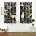 thumbnail image 2 of MKHERT Fancy Gold Deer Window Curtains Kitchen Curtain Room Bedroom Drapes Curtains 26x39 inch, 2 Piece, 2 of 3